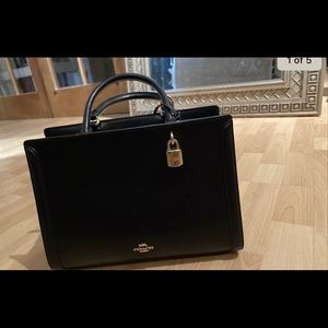 Coach Leather Black Sawy Carryall Satchel NWOT